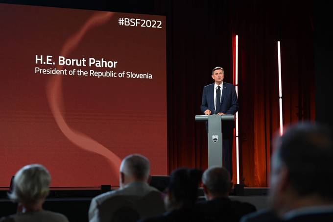 Predsednik republike Borut Pahor osrednji govornik na otvoritvi 17. Stratekega foruma Bled 2022 (BSF)